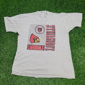 Vintage Cardinals Louisville Shirt L/XL 21x27 Gray Football